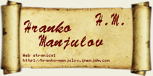 Hranko Manjulov vizit kartica